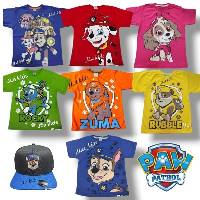 camiseta da patrulha canina 100% algodão manga curta  infatil em Oferta na Shopee