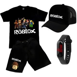 Conjunto Infantil Meninos Camiseta Short Relogio Boné Roblox Sonic em Oferta na Shopee