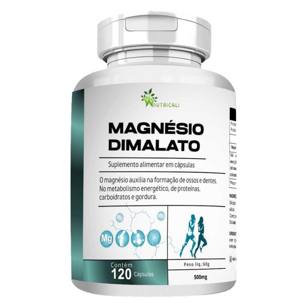Magnésio Dimalato 120 Cápsulas 500mg Nutricali em Oferta na Shopee