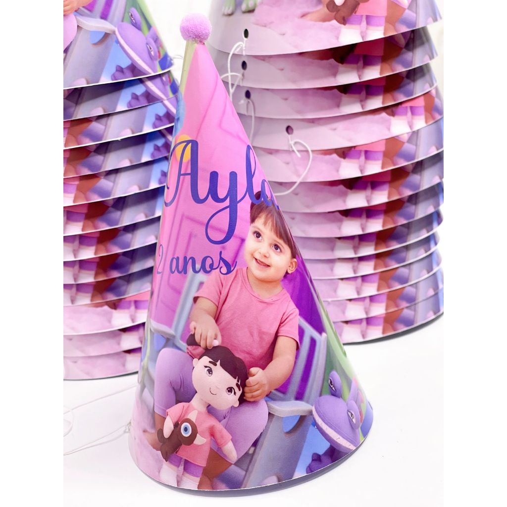 Chapéu de Aniversário Personalizado com Foto PEGUE E MONTE  Festa Infantil Lembrancinhas