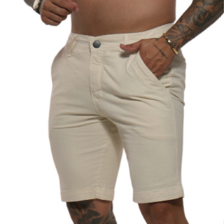 Bermuda Masculina de Brim com Elastano Premium com Bolso Esporte Fino Embutido em Oferta na Shopee