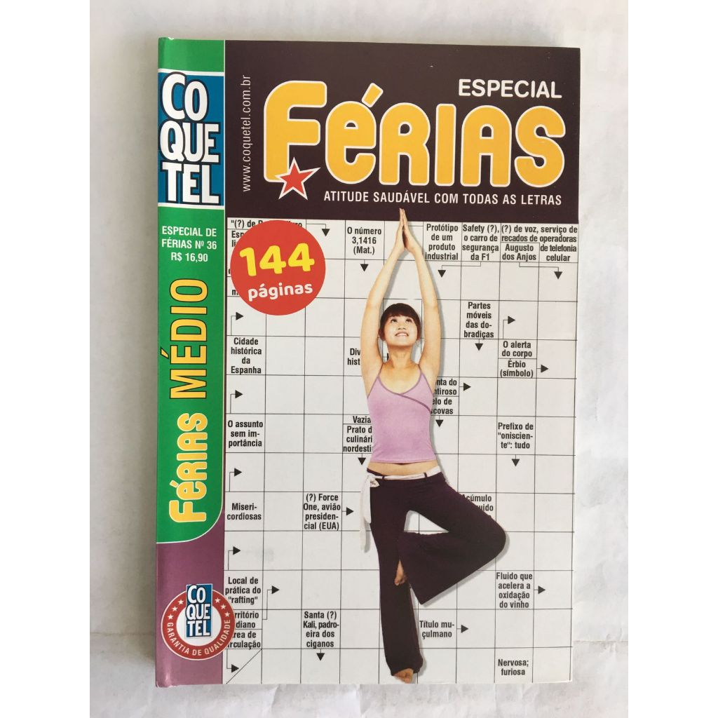 Passatempo Coquetel Palavras Cruzadas Médio Especial Férias