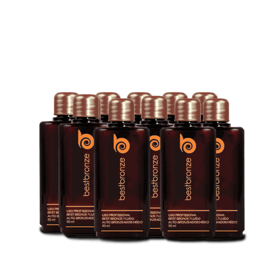 Kit 10 Unidades ou 1/2 Litro - Refil Bronzeamento Médio 50ml - Uso Máquina Profissional
