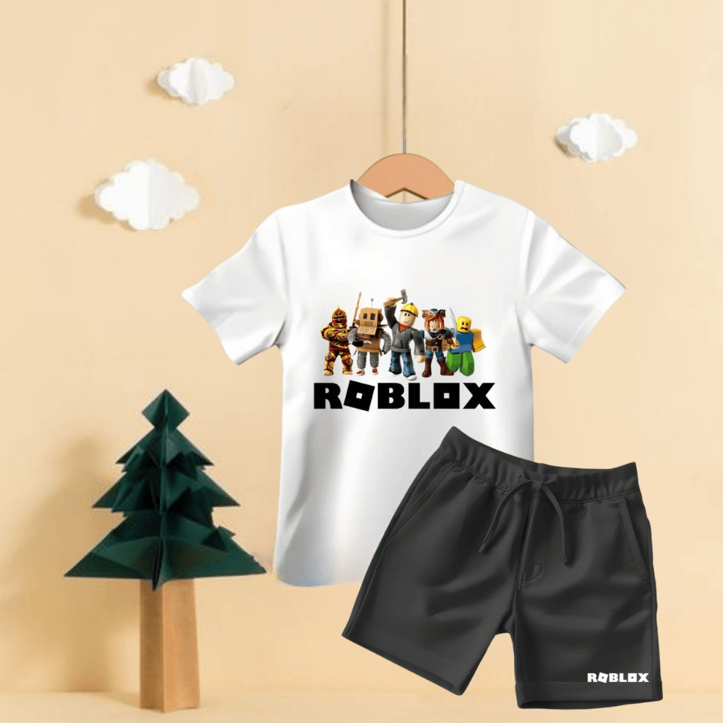 Conjunto Infantil Menino Camiseta e Short Roblox Juvenil em Oferta na Shopee