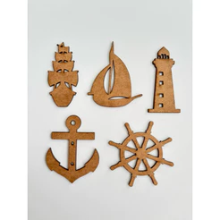Kit 20 Aplique Recorte Marinheiro 7cm Mdf Decoração