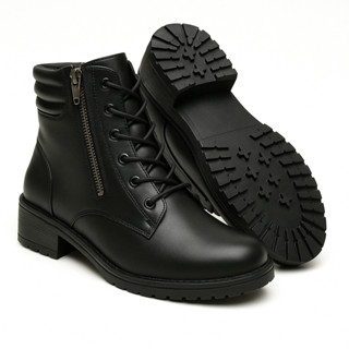 Bota Coturno Feminino Salto baixo Casual Confortável Leve