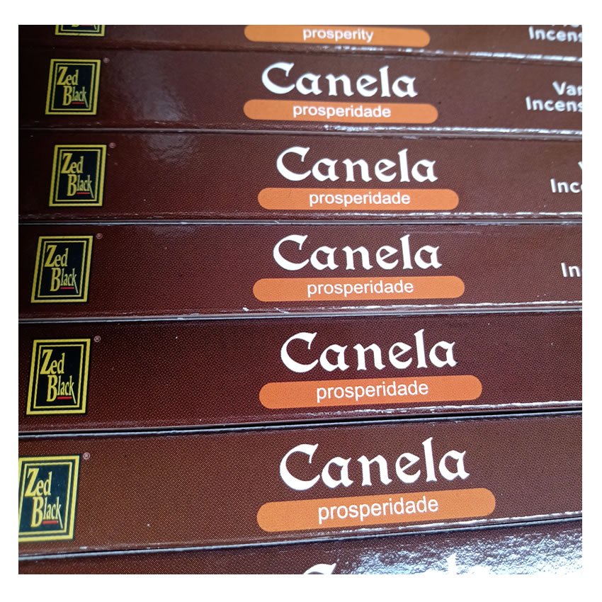 Imagem kit de Incenso Indiano Zed Black aroma Canela relaxamento e meditação 5 Caixinhas  40 varetas