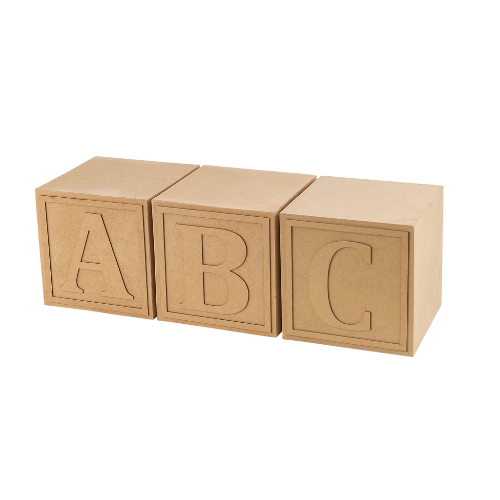 Cubo ABC festa decoração MDF 30X30X30