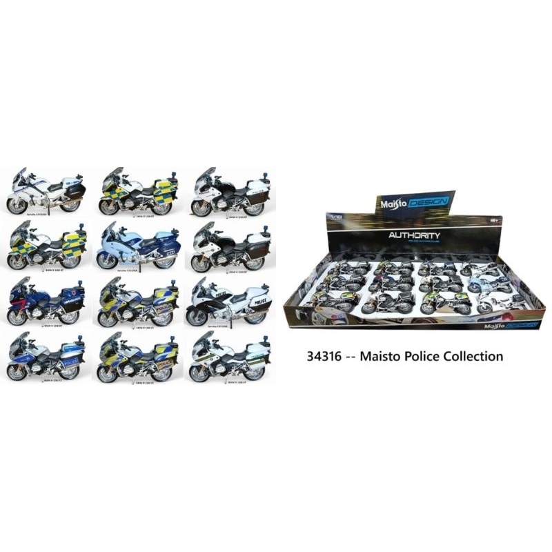 MINIATURA MOTO BMW R 1200 RT DA POLICIA - AUTHORITY POLICE MOTORCYCLES