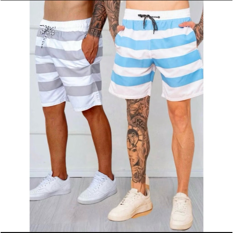 KIT 2 BERMUDA MAURICINHO LISTRA TACTEL SHORT MODA PRAIA