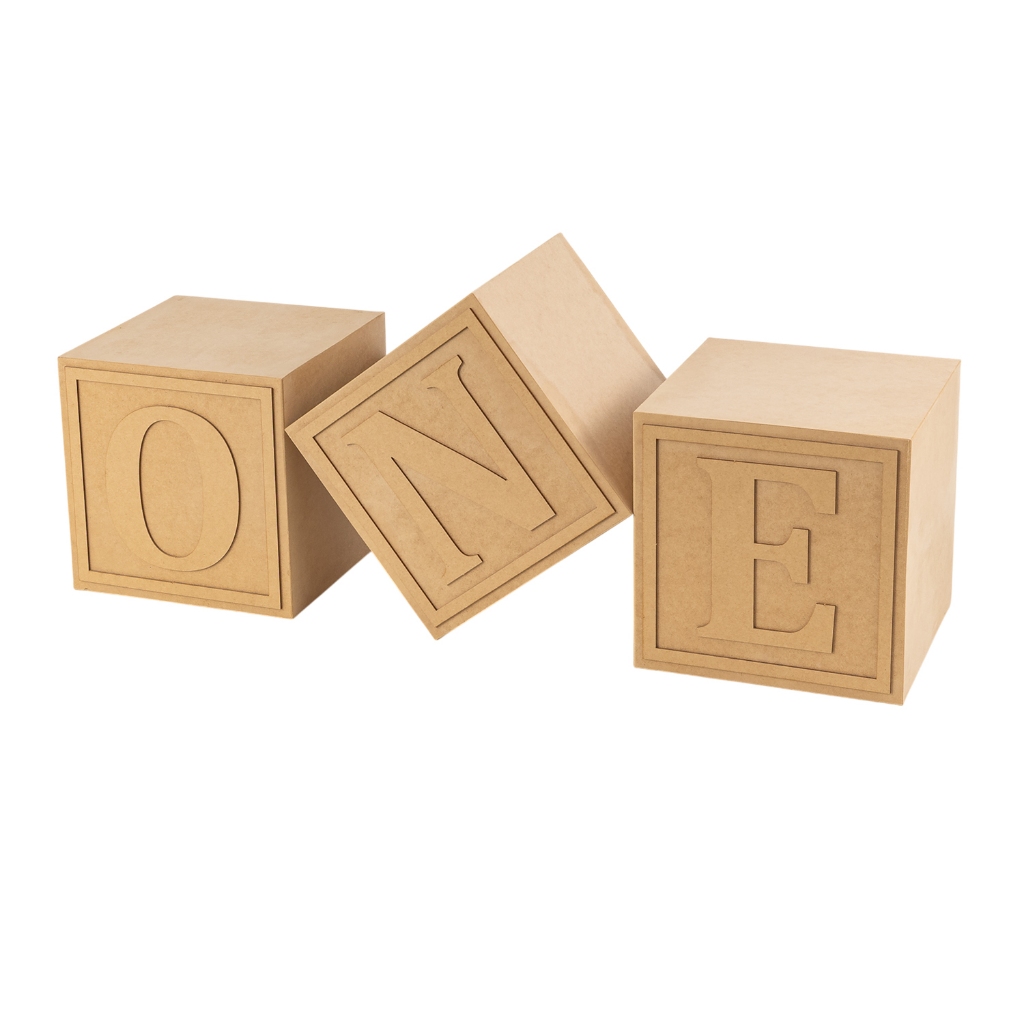 Cubo ONE  festa 1 ano decoração MDF 29x29 em Oferta na Shopee