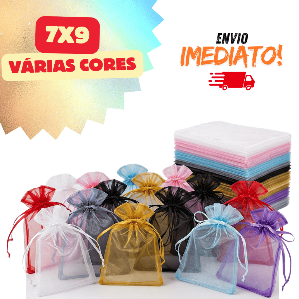 Kit 10/25/50/100 Saquinho Organza 7x9 Saco Para Lembrancinhas Decoração Presente Festa Casamento em Oferta na Shopee