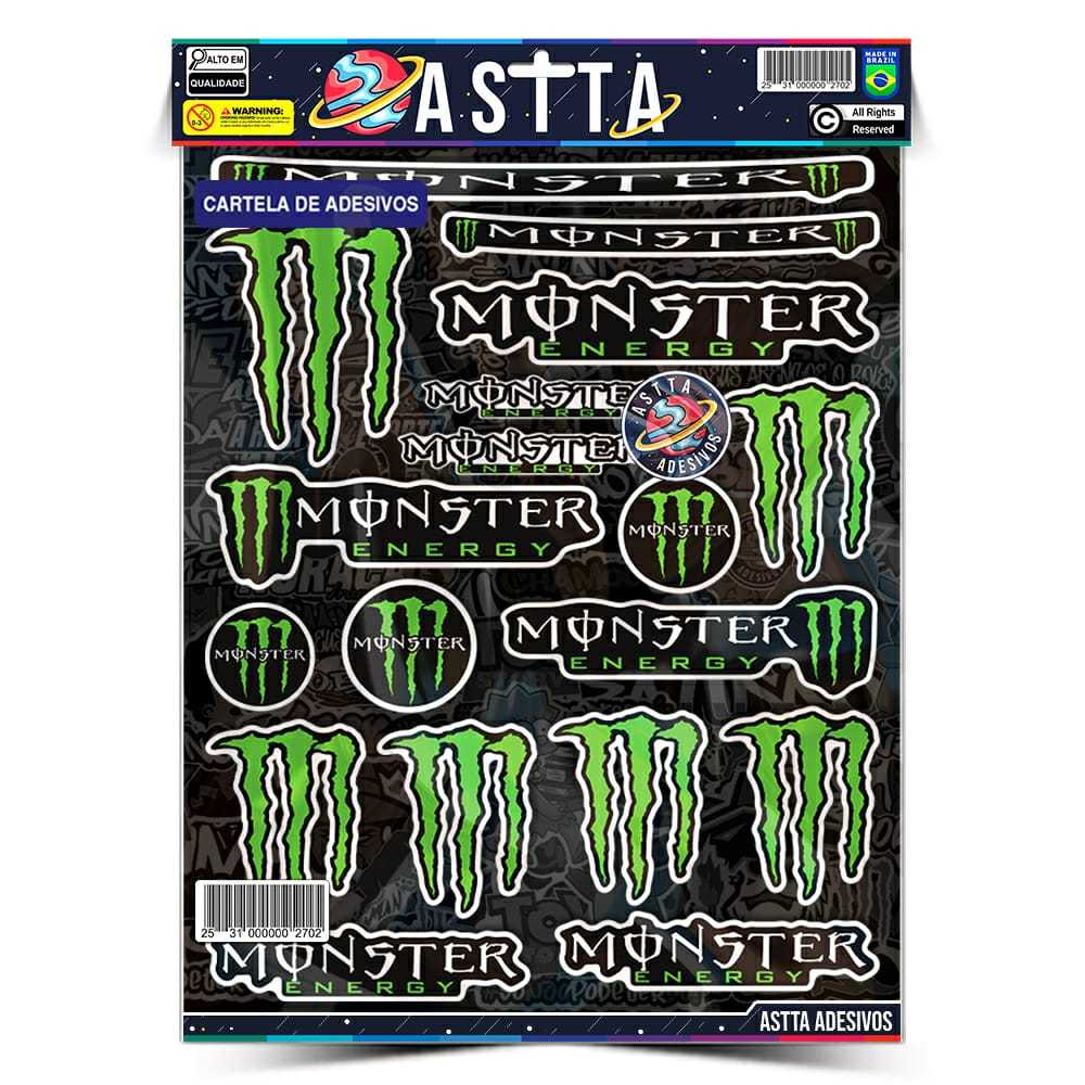 Kit Adesivos Patrocinador Monster M03 Liso Sem Resina 29cm em Oferta na Shopee
