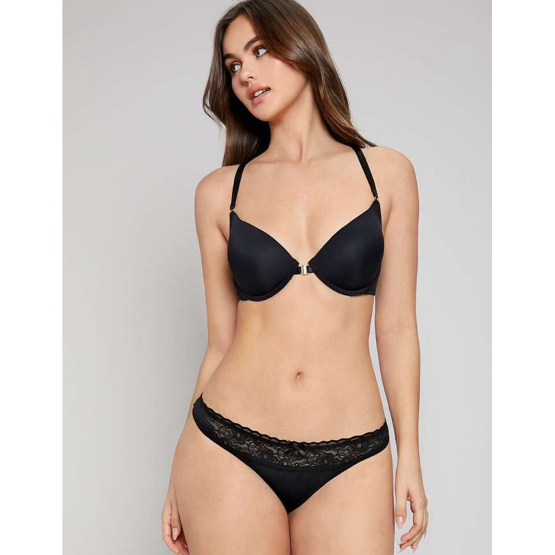 Conjunto de lingerie Renda de contraste Frente de proa Com fio