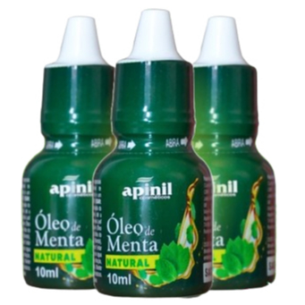 Kit 3 Óleo De Menta Apinil Original 10ml Extra Forte em Oferta na Shopee