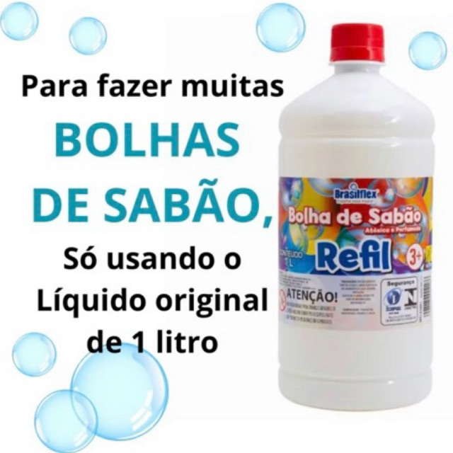 Refil Liquido Para Fazer Bolhas De Sabao Divertido Maquina Lança Bolha 1 Litro em Oferta na Shopee
