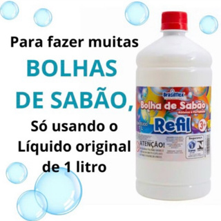 Refil Liquido Para Fazer Bolhas De Sabao Divertido Maquina Lança Bolha 1 Litro em Oferta na Shopee
