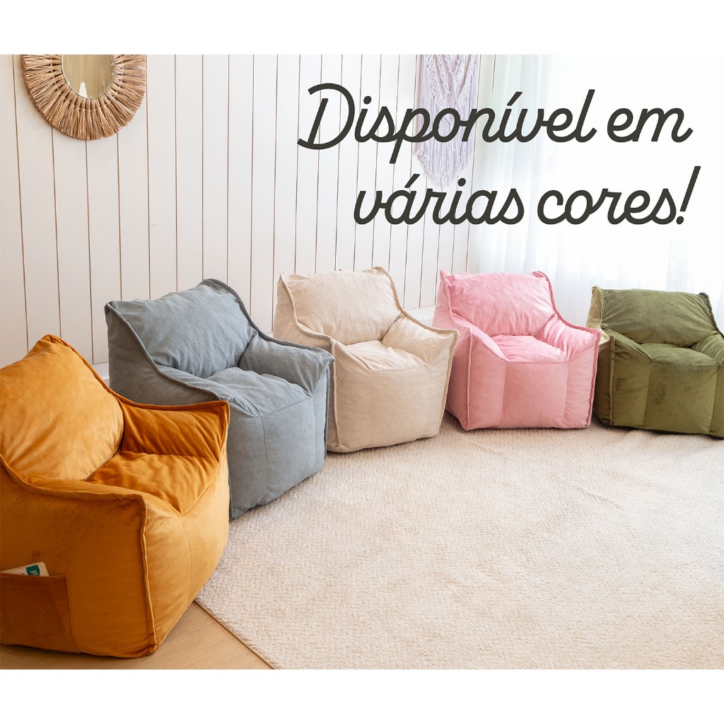 Puff Poltrona Infantil Sofazinho Criança Nuvem com Enchimento de Espuma