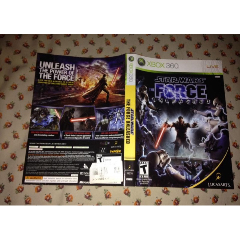 Xbox 360 Star wars Force Unleashed somente o encarte leia tudo   NAO E O JOGO SOMENTE O ENCARTE E O MANUAL ORIGINAIS