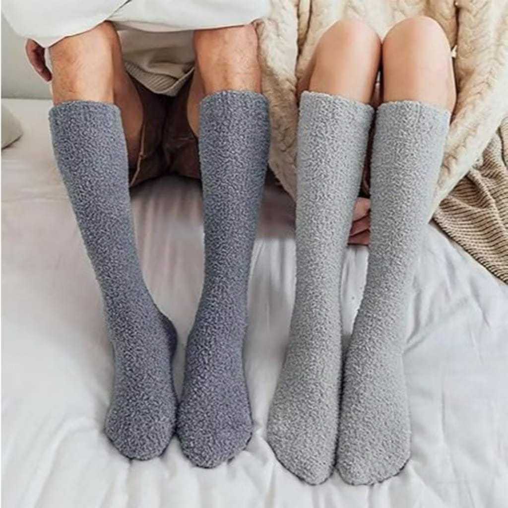 Kit 3 Meião Felpudo Longa Curto para homens e mulheres