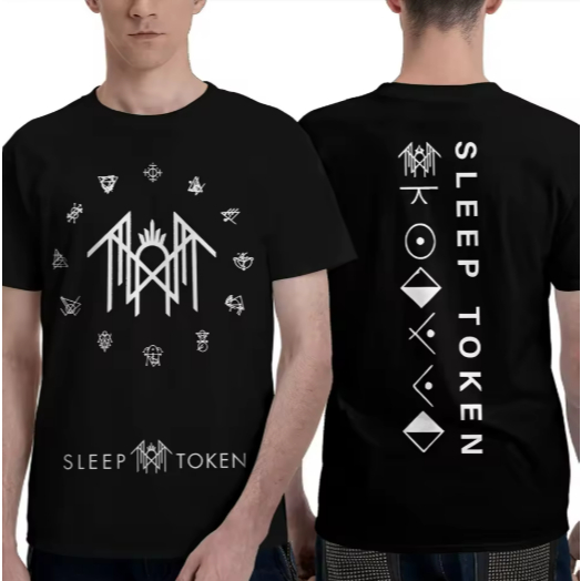 Camiseta Camisa Blusa Algodão Unissex dimensões tokens de música Sleep Token