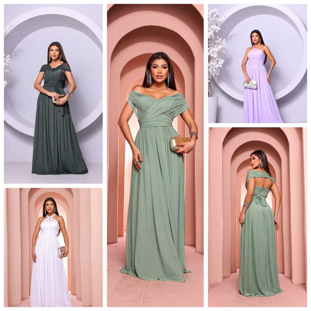 Vestido Longo Várias Formas Infinity Multiformas Multiuso Festas Casamentos Madrinhas Formatura em Oferta na Shopee