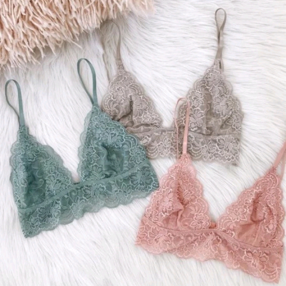 Kit 3 Cropped Top Feminino Rendado Forrado Sutiã Sem Bojo Lingerie Sexy em Oferta na Shopee