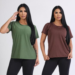 Kit 2 Camiseta Academia furadinha DryFit Anti Suor, Anti Odor, dia a dia blusa feminina