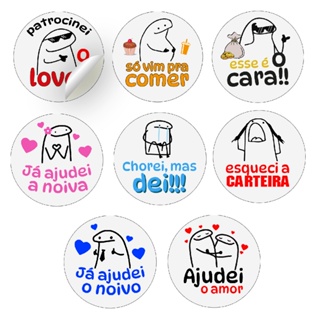 100 Adesivos hora da gravata 4x4 - Flork divertida para casamento - kit com várias frases engraçadas em Oferta na Shopee