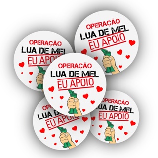 100 Adesivos Operação lua de mel -  4x4cm - hora da gravata em Oferta na Shopee