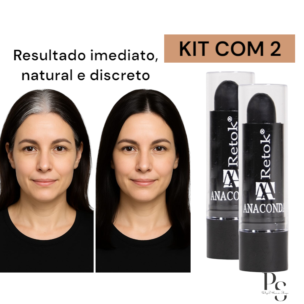 retoque bastao 2 batom stick preto disfarce cabelo branco barba calvice feminino masculino achadinho