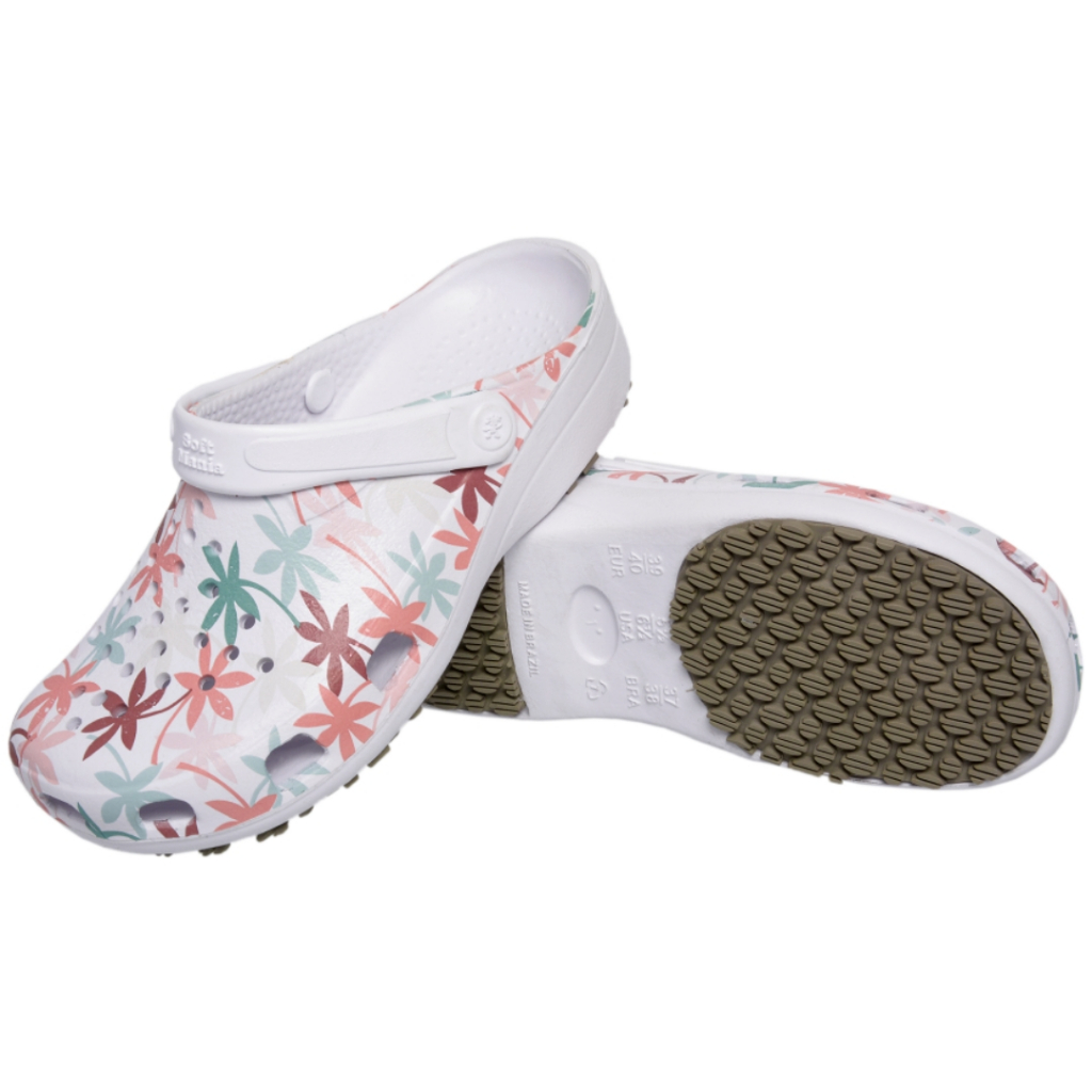 Sandália Babuche Branca Estampada Feminino Soft Works Epi Segurança com Estilo no Seu Dia a Dia