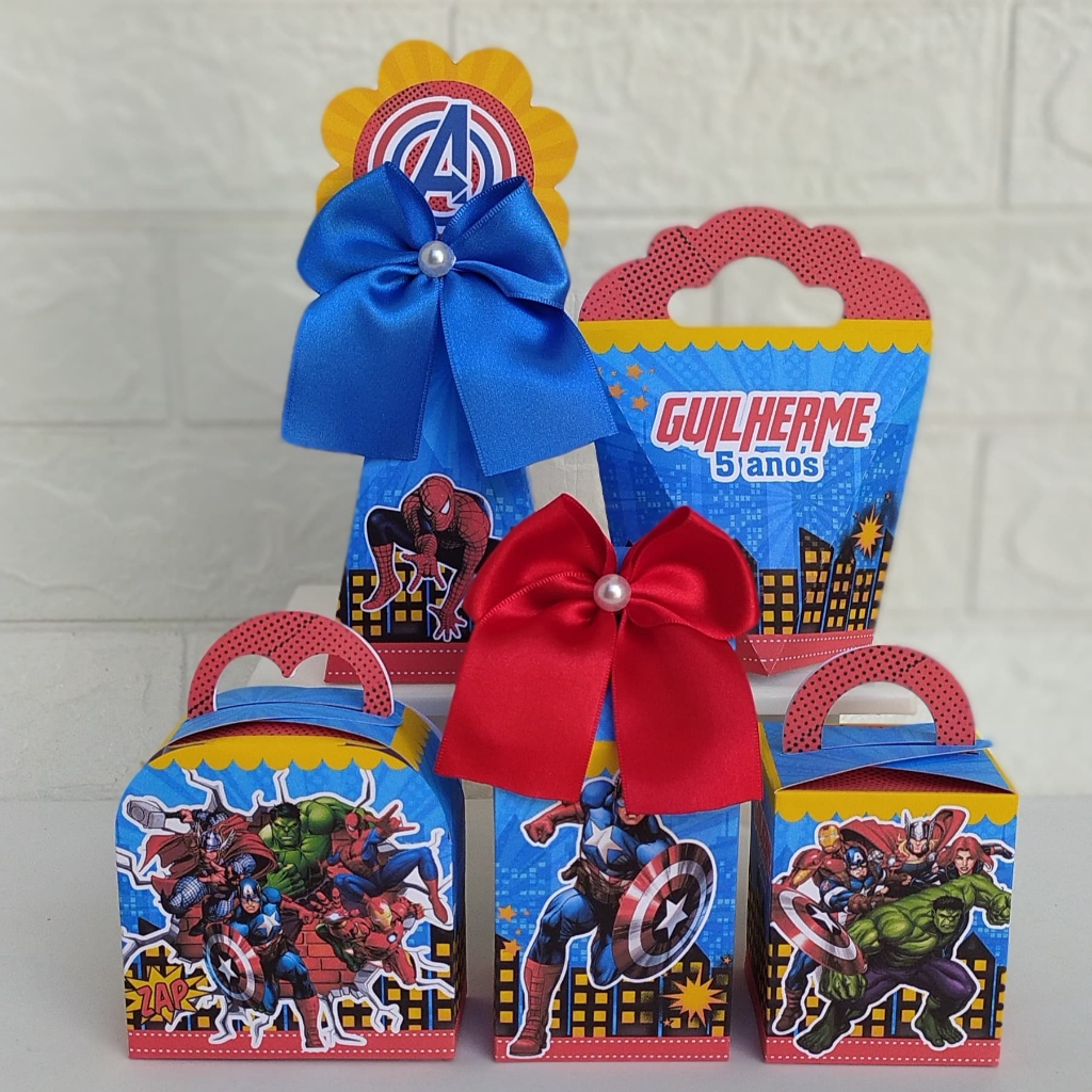 Kit Personalizados Tema Vingadores Lembrancinhas para Aniversário Caixinhas