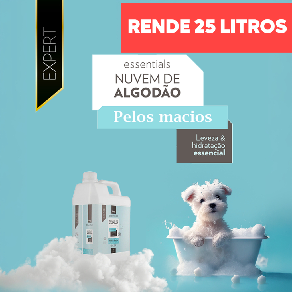 Condicionador Nuvem De Algodão Concentrado 1:4 p/ Cães e Gatos Docg - 5L
