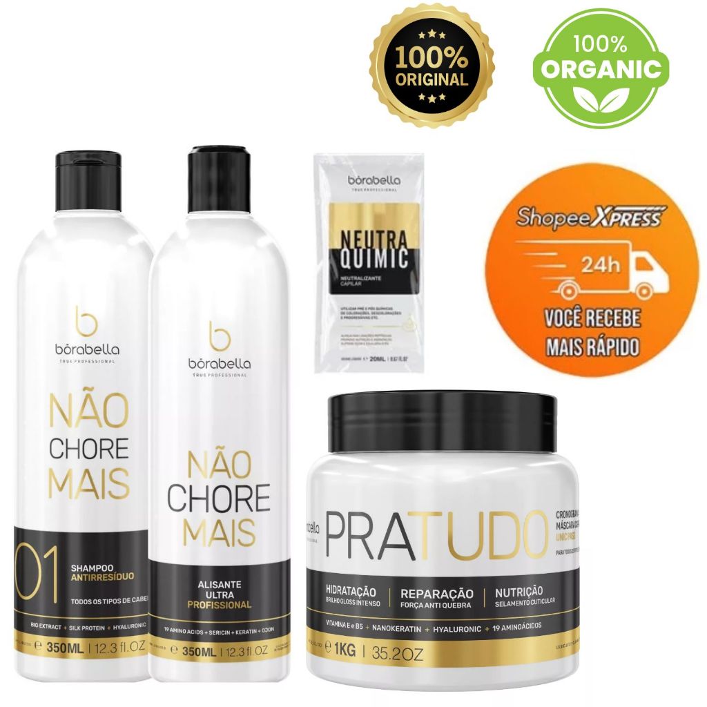Borabella Kit Não Chore Mais + Pratudo Cronograma Capilar