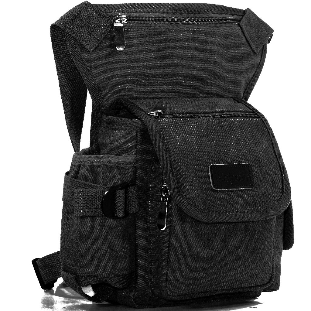 Bolsa Perna Pochete Cartucheira Vintage Moto Motoboy Lona Bc21