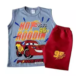 relâmpago mcqueen Conjunto infantil Bermuda e Regata