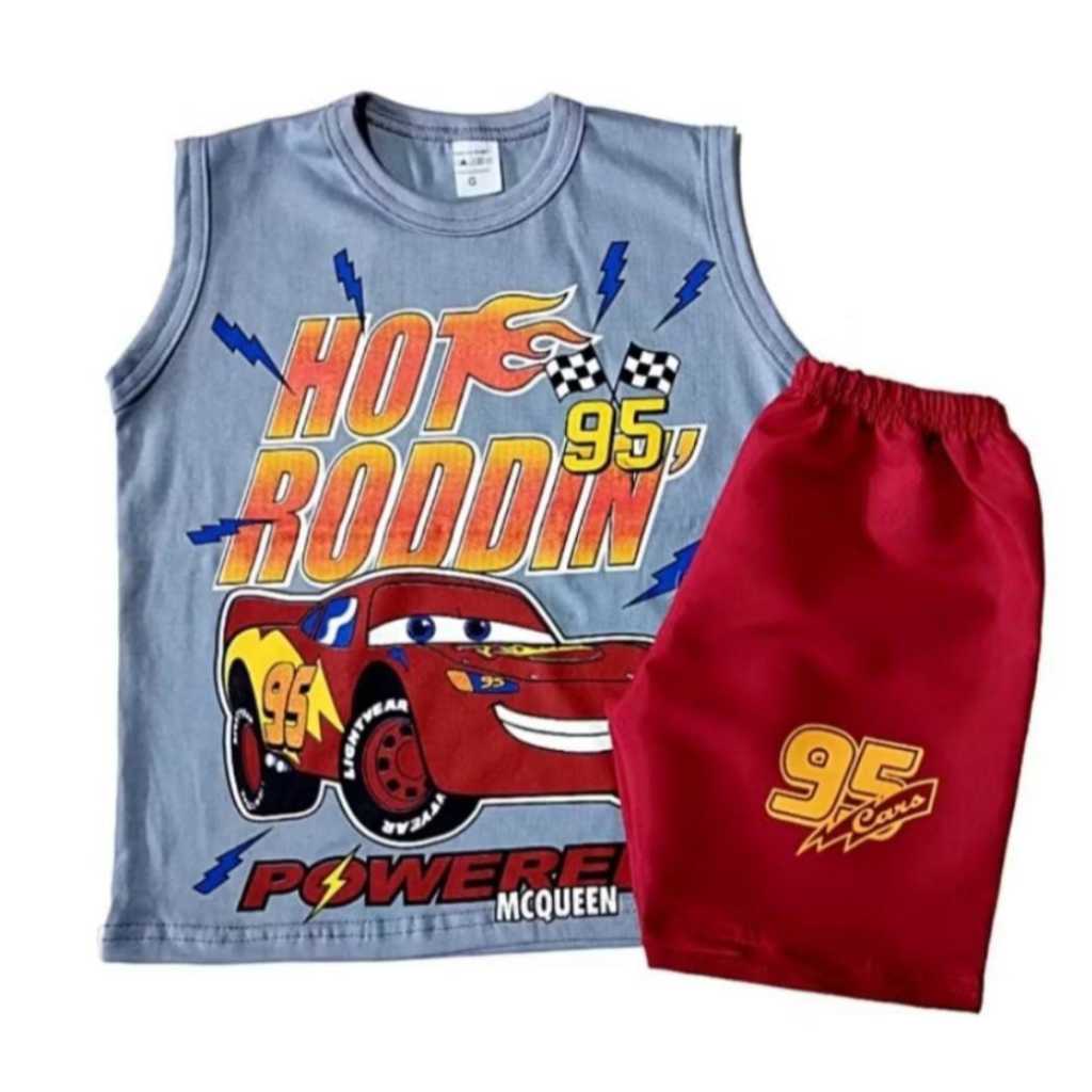 relâmpago mcqueen Conjunto infantil Bermuda e Regata