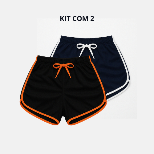 kIT 2 Shorts Feminino de algodão