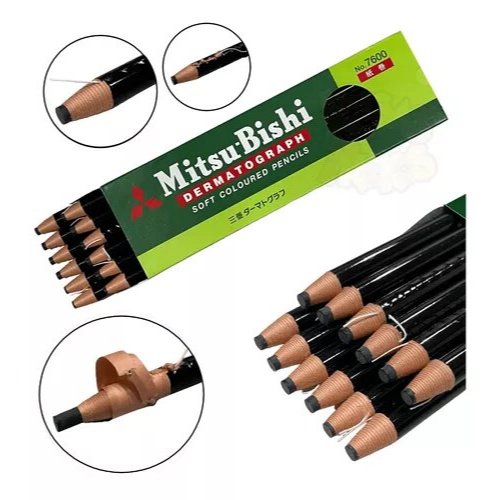 Lápis Dermatográfico Preto 7600 Mitsubishi