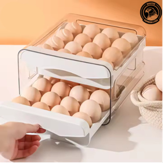 Porta Ovos Acrílico Organizador Geladeira Gaveteiro Dupla Capacidade Cor Branca Envio Imediato em Oferta na Shopee