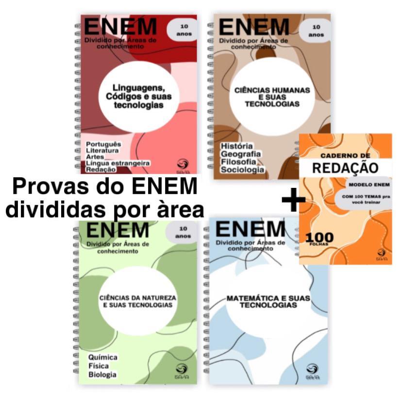 Kit ENEM Completo por Áreas - Linguagens, Humanas, Natureza, Matemática e Redação
