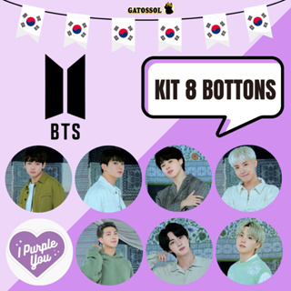 KIT BTS 8 Bottons 4,5CM Broche ARMY KPOP-IDOL-COREANO- K-POP Bottom/botton Boton Buton alfinete Boton Button Pin em Oferta na Shopee