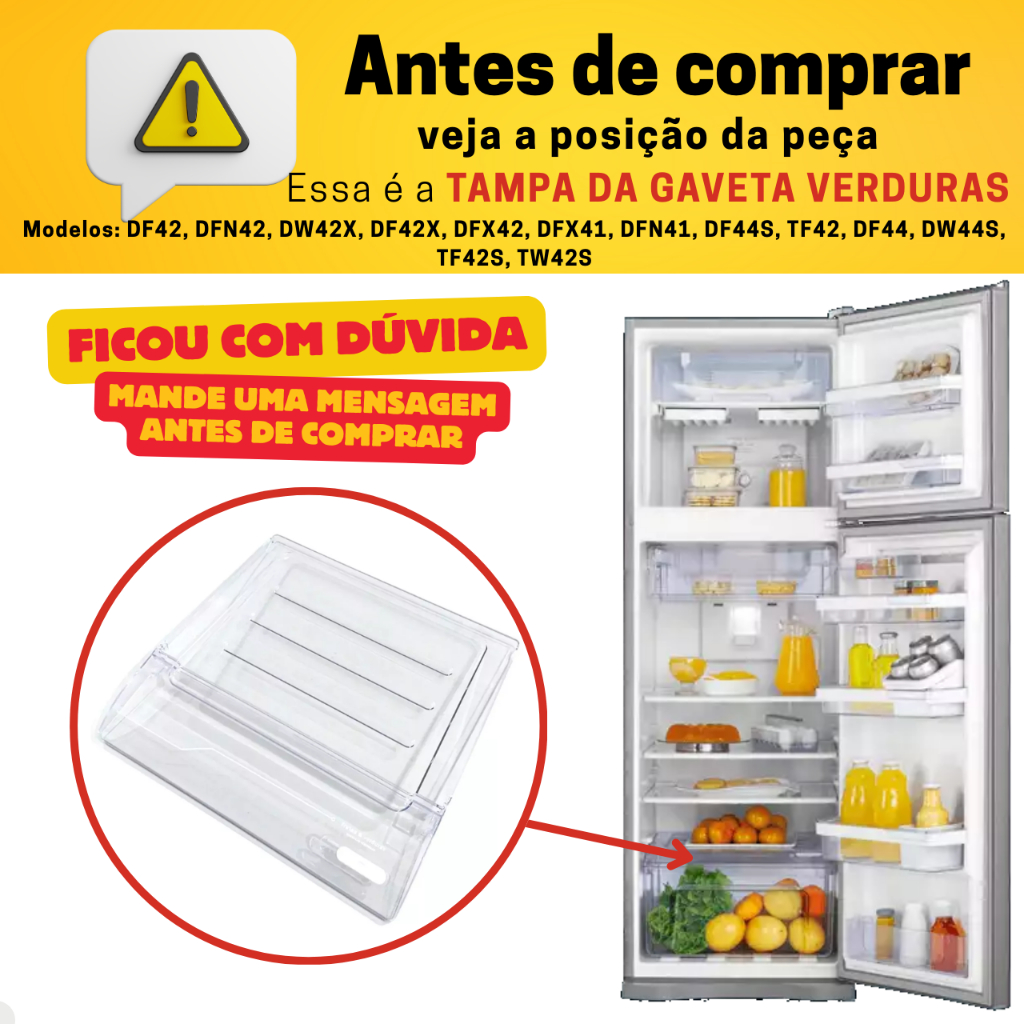 Tampa Gaveta De Legumes Geladeira Df42 Dfn41 Tf42 Df44 Electrolux Original