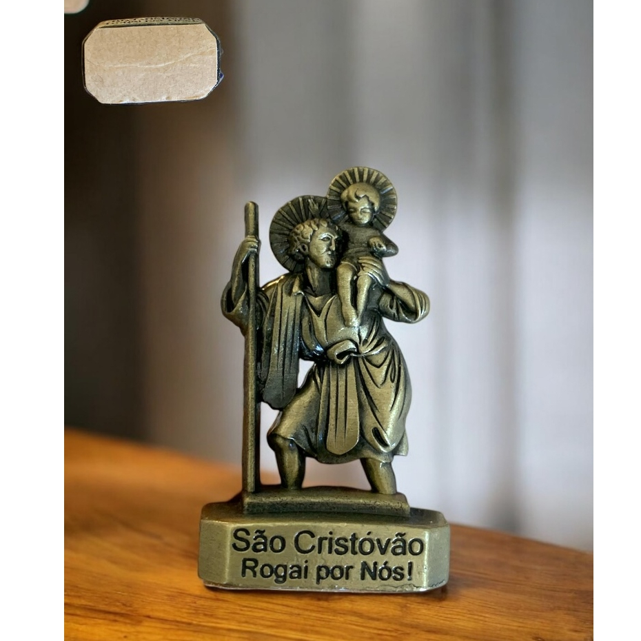 Imagem São Cristovão em Metal Base Adesiva para Carro