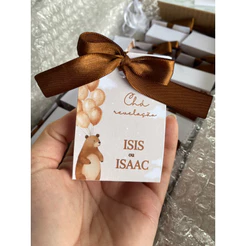 kit 30, 40 ou 50 vela de Ursinho - chá revelação - vela + caixa personalizada