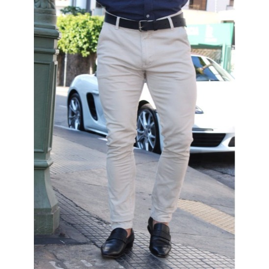 Calça Alfaiataria Sarja Masculina Bolso Faca Embutido Cinza