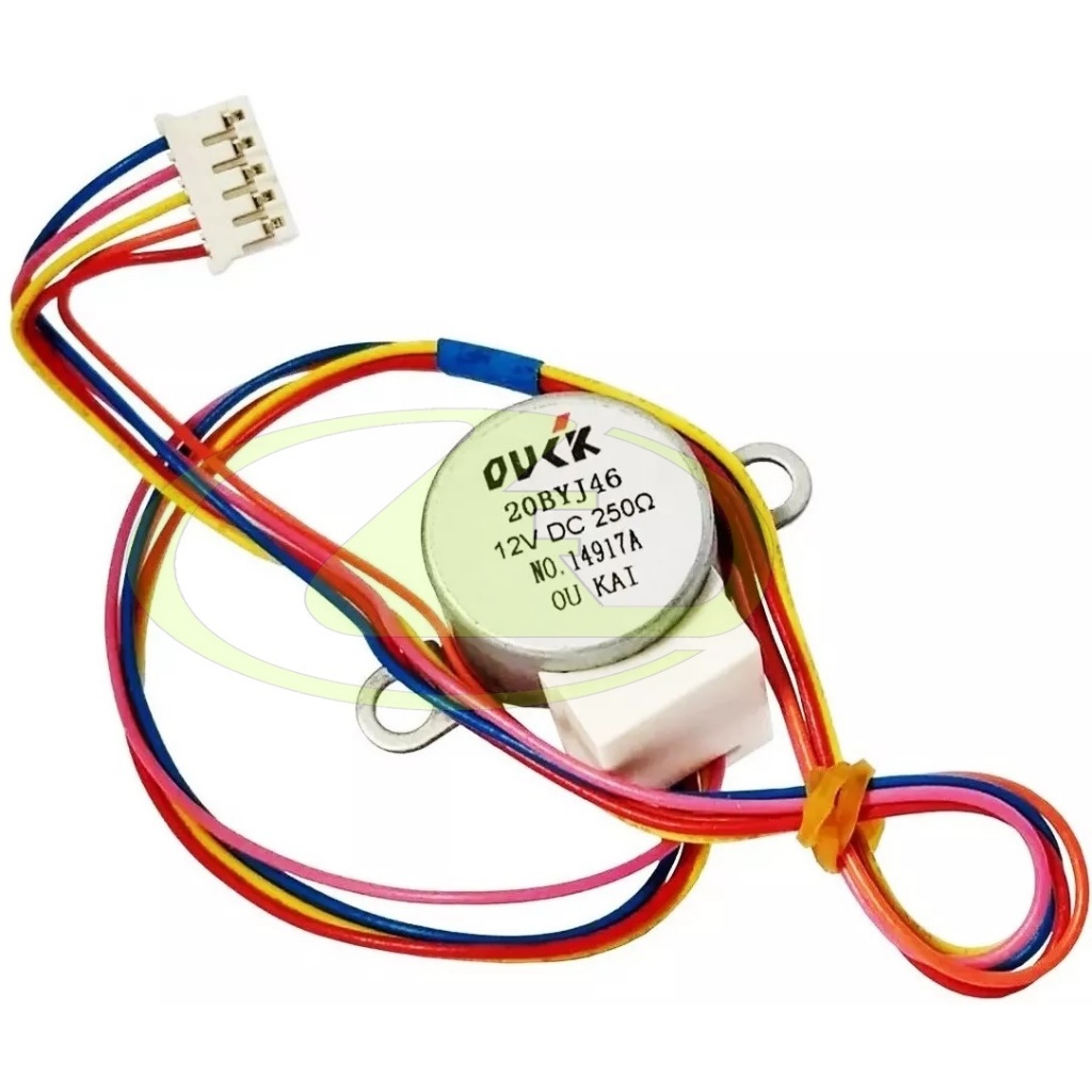 MOTOR DE  PASSO 12V DC25O OHM PARA AR CONDICIONADO FLAP ENCODER ALETAS / MICROONDAS 20BYJ46 - NO.14915A OU KAI