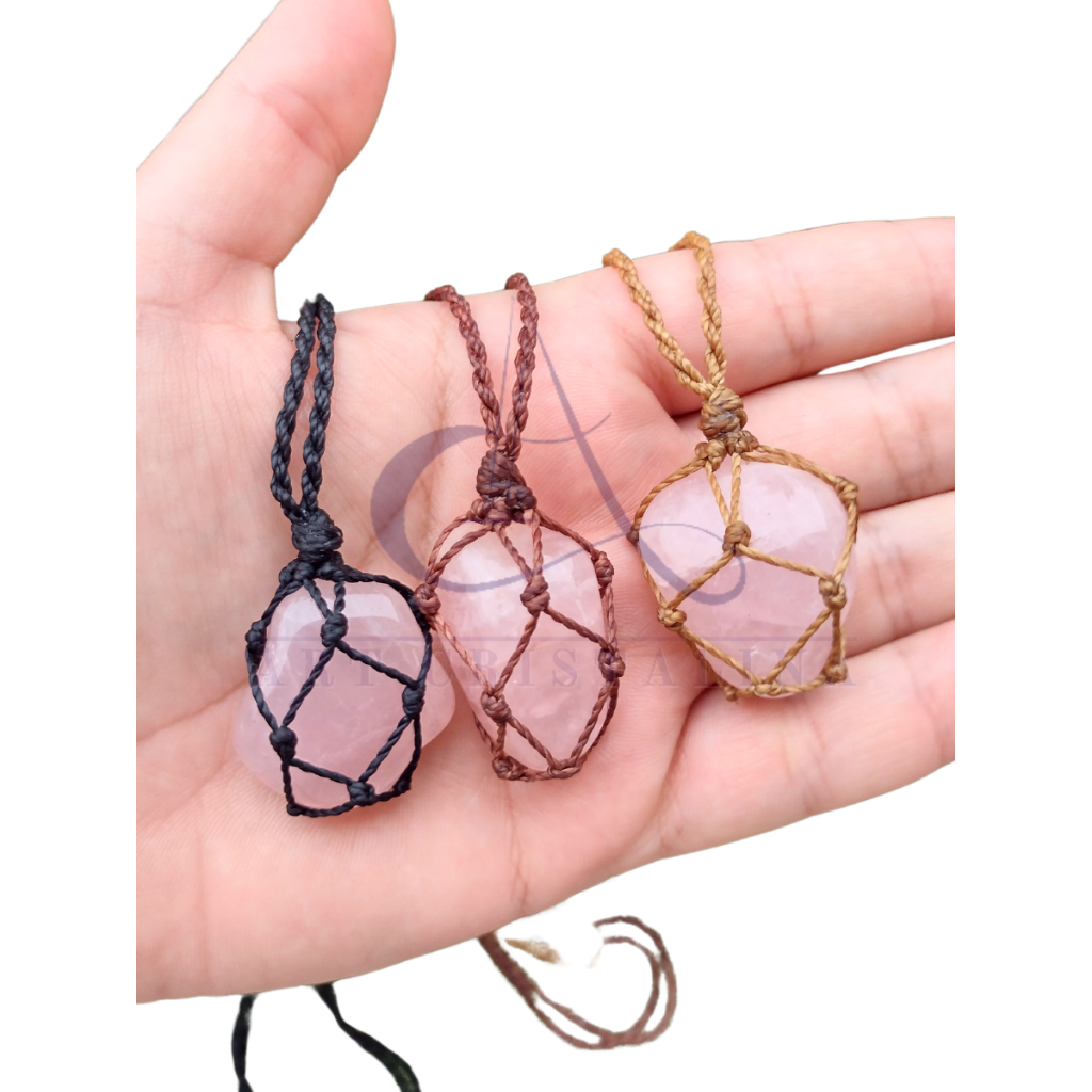 Colar de Quartzo Rosa Natural na Redinha – Pedra do Amor, Autocuidado e Harmonia Emocional em Oferta na Shopee
