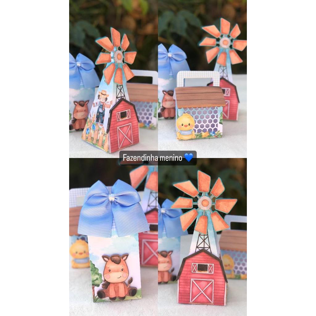 Personalizados Fazendinha menino PEGUE E MONTE/ Lembrancinhas de aniversários/ Caixinhas personalizadas/ Festa infantil